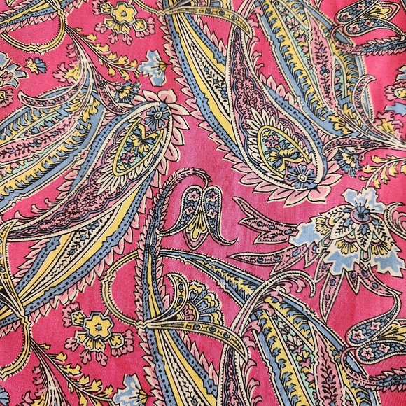 Chaps No Iron Women's Pink Paisley Print Button Front Shirt Top Plus Size 2X - Picture 5 of 9